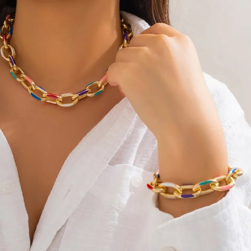 The Min Rainbow Chain Bracelet - C.J.ROCKER