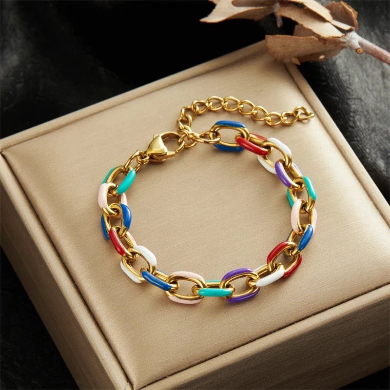 The Min Rainbow Cuban Chain Necklace - C.J.ROCKER