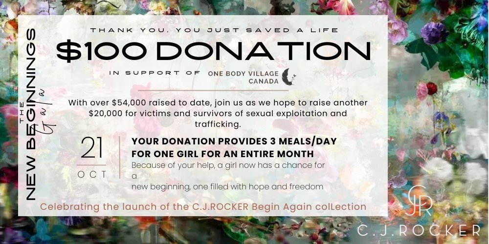 $100 DONATION - THE 2023 C.J.ROCKER NEW BEGINNINGS FUNDRAISER GALA - C.J.ROCKER