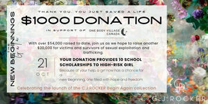 $1,000 DONATION - THE 2023 C.J.ROCKER NEW BEGINNINGS FUNDRAISER GALA - C.J.ROCKER