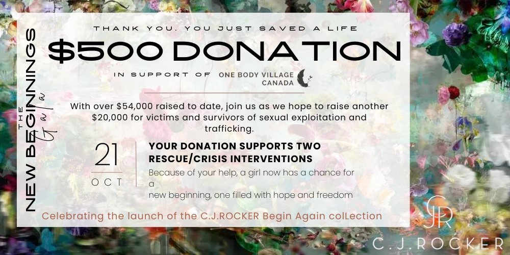 $500 DONATION - THE 2023 C.J.ROCKER NEW BEGINNINGS FUNDRAISER GALA - C.J.ROCKER
