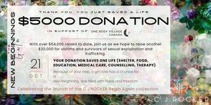$5,000 DONATION - THE 2023 C.J.ROCKER NEW BEGINNINGS FUNDRAISER GALA - C.J.ROCKER