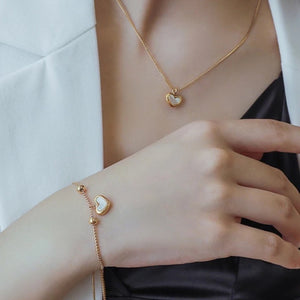 The J’adore Heart Pendent Necklace + Bracelet Bundle - C.J.ROCKER