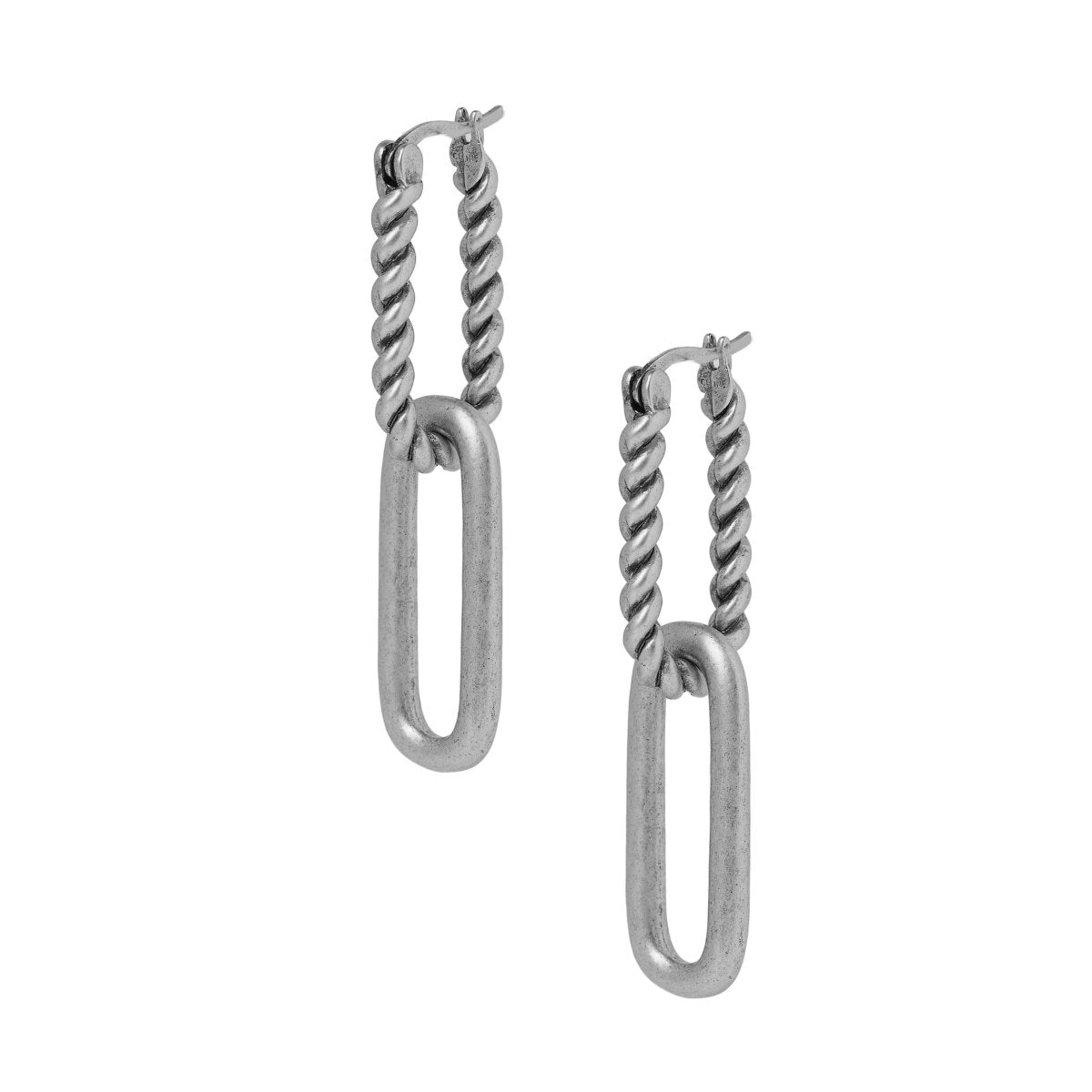 THE LENNI 2-IN-1 DOUBLE HOOPS SILVER - C.J.ROCKER