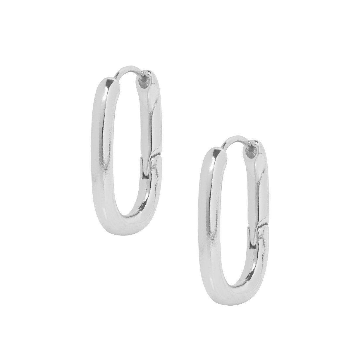 THE LILA SQUARE HOOPS EARRINGS SILVER - C.J.ROCKER