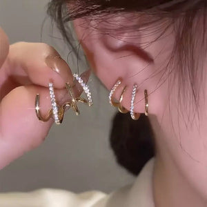 The Michee Crystal Multi-Hoop Earrings - C.J.ROCKER