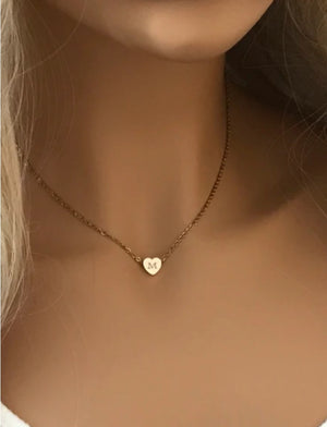 The Monogram Heart Necklace Gold - C.J.ROCKER