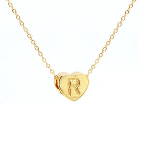 The Monogram Heart Necklace Gold - C.J.ROCKER