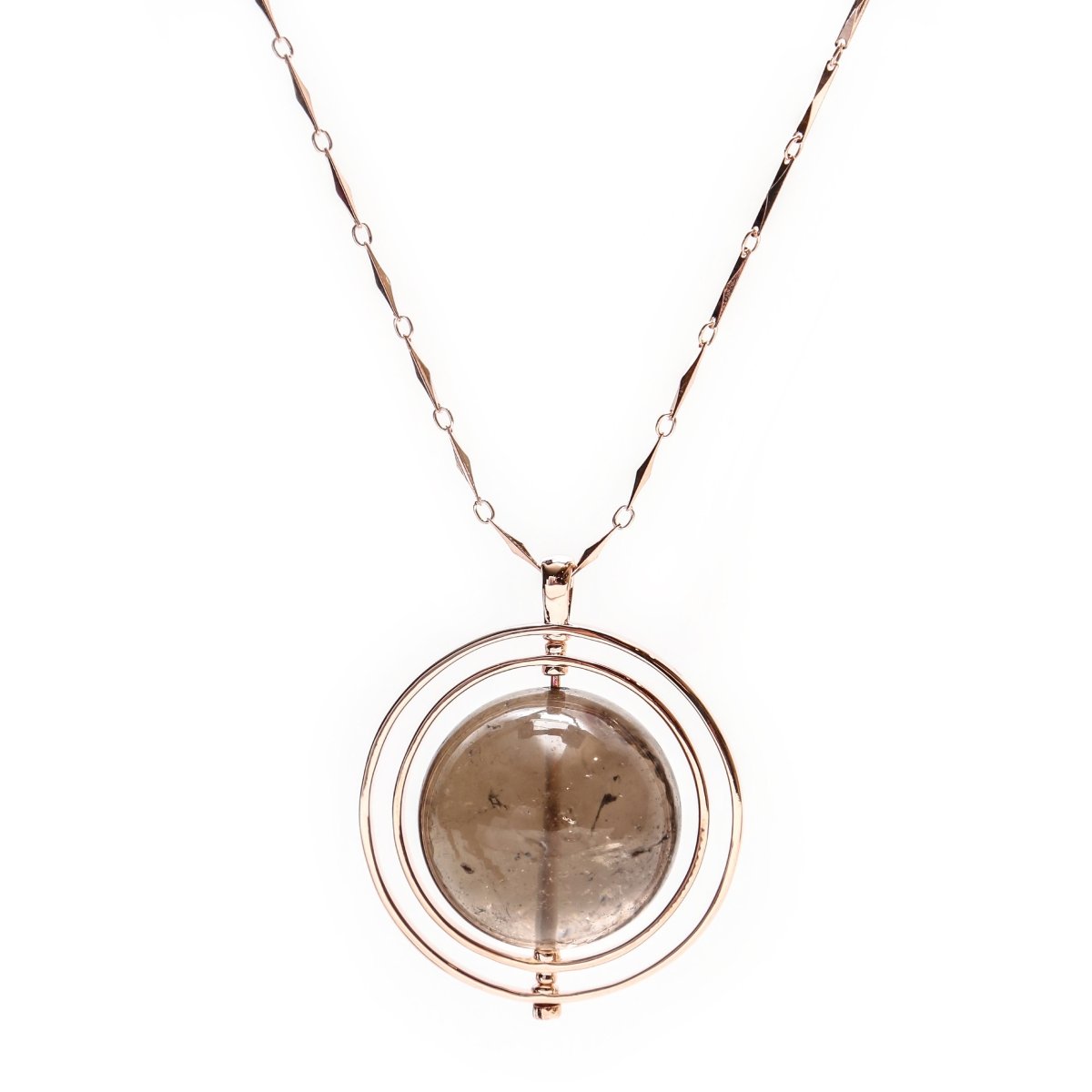 THE ORBITAL NECKLACE GOLD WITH DARK STONE - C.J.ROCKER