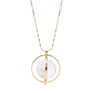 THE ORBITAL NECKLACE GOLD WITH LIGHT STONE - C.J.ROCKER