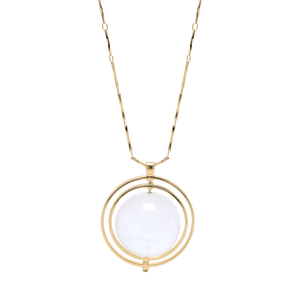 THE ORBITAL NECKLACE GOLD WITH LIGHT STONE - C.J.ROCKER