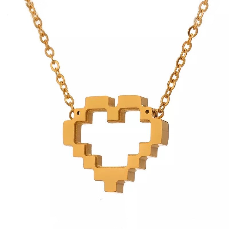 The Pixilated Heart Necklace Pendent - C.J.ROCKER